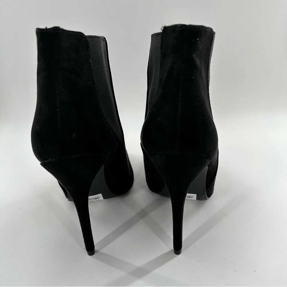 New look womens pointy toe ankle boots size 40 black faux suede stilettos
